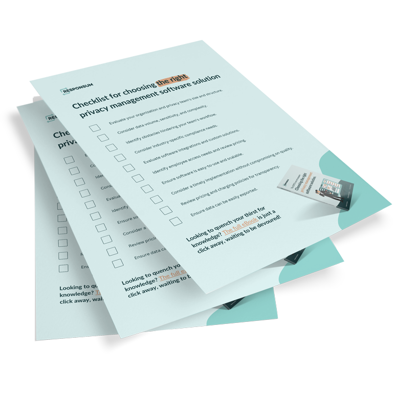 Checklist to choosing the right privacy management software solution mockup